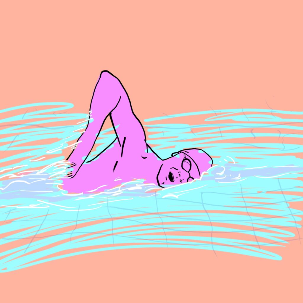 Drawing of swimmer